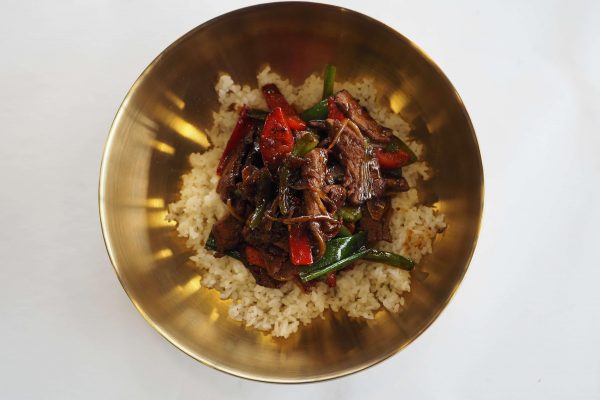 Black Pepper Beef Flank with Rice